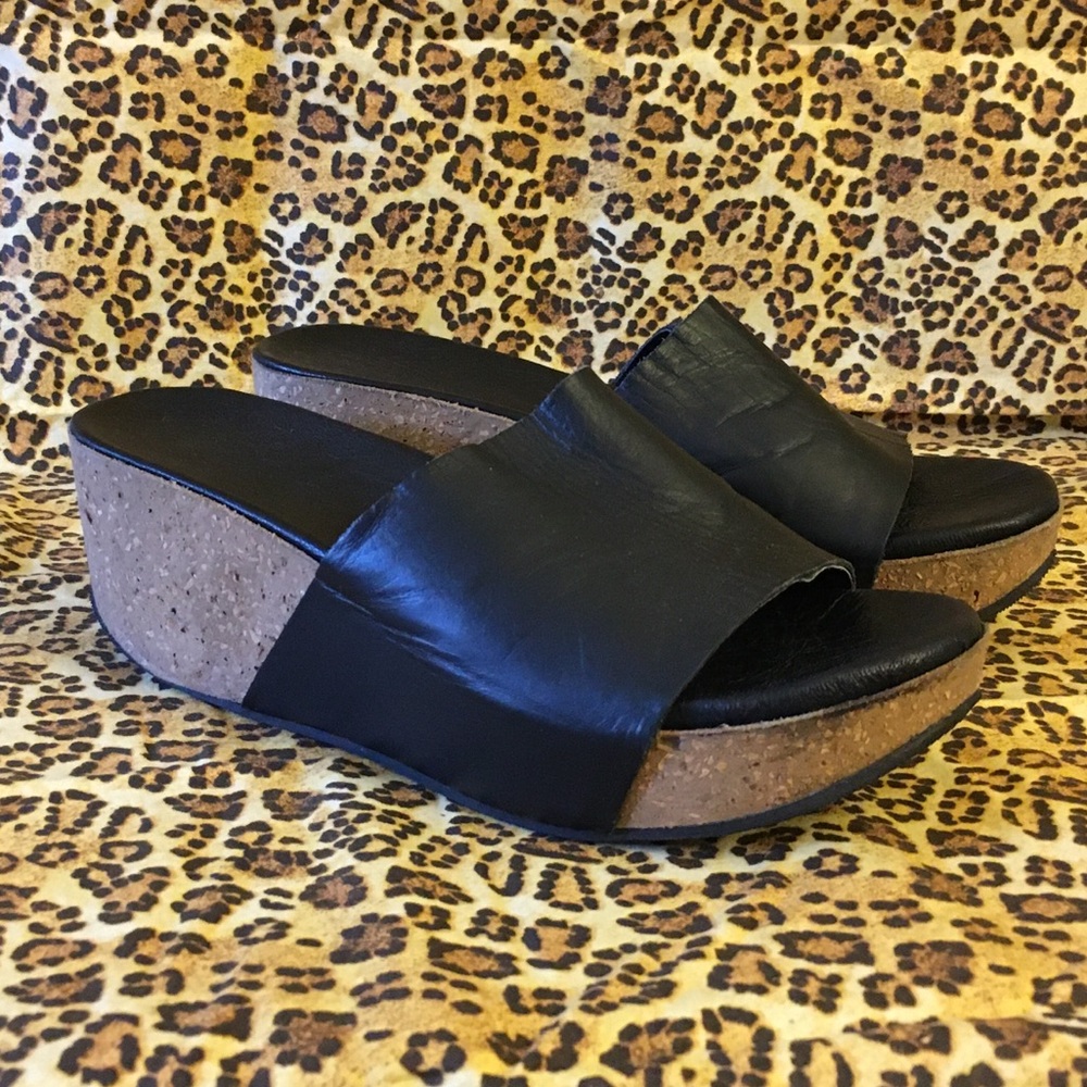 Altered Aldo Leather Slide Wedges